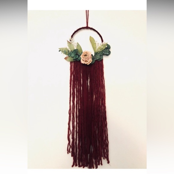 Floral Burgundy Wallhanging - Picture 2 of 3